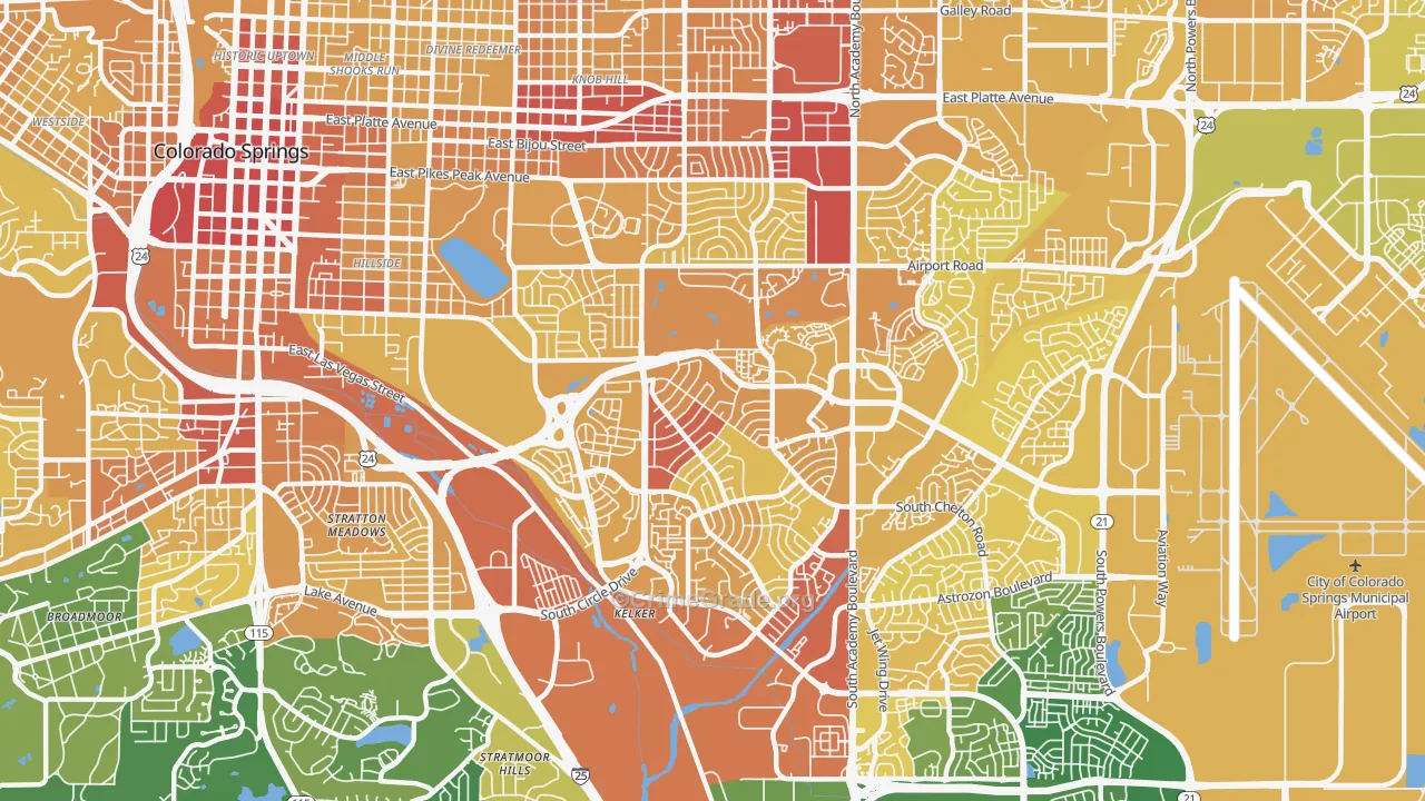 80910, CO Map of Vehicle Theft Rates