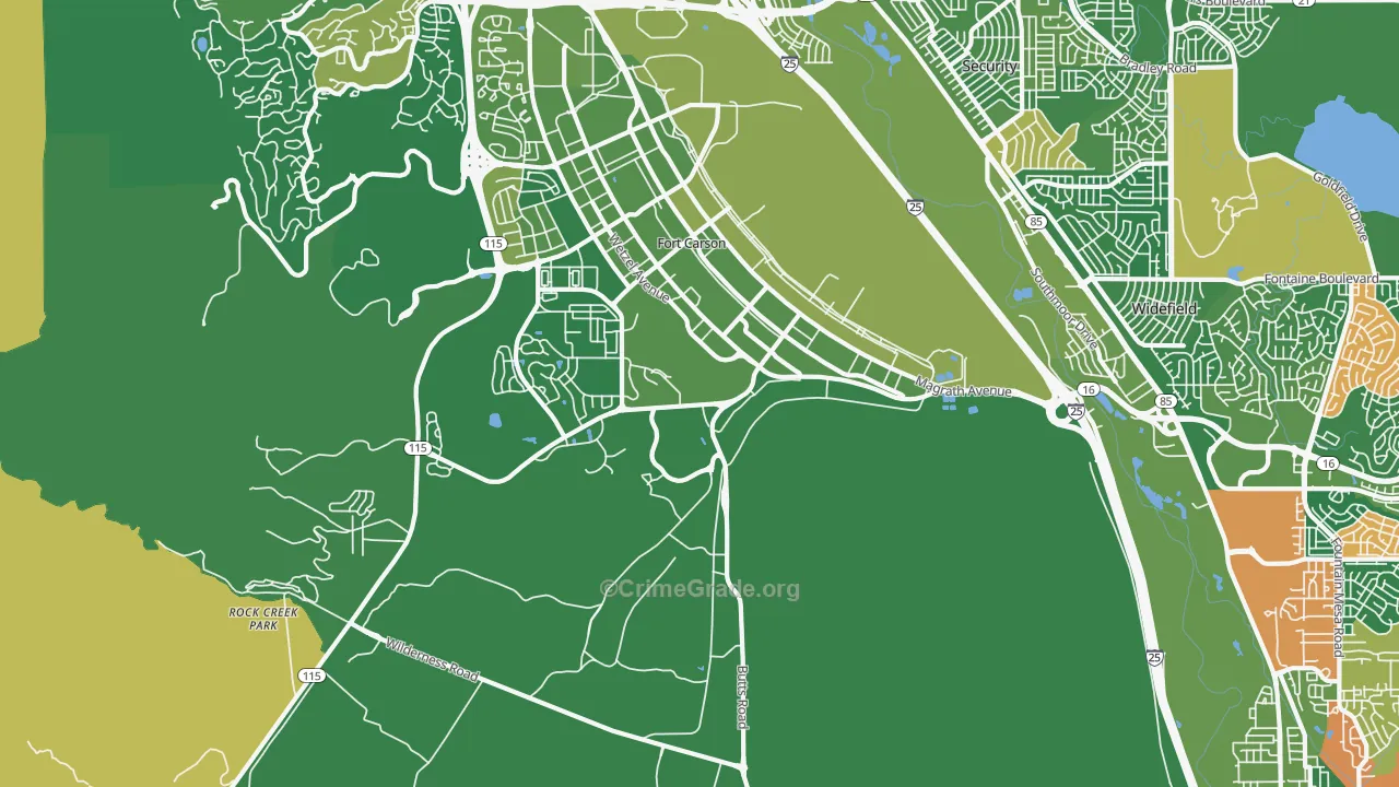 80913, CO Map of Vehicle Theft Rates