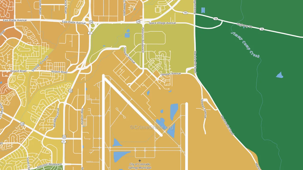 80914, CO Map of Vehicle Theft Rates