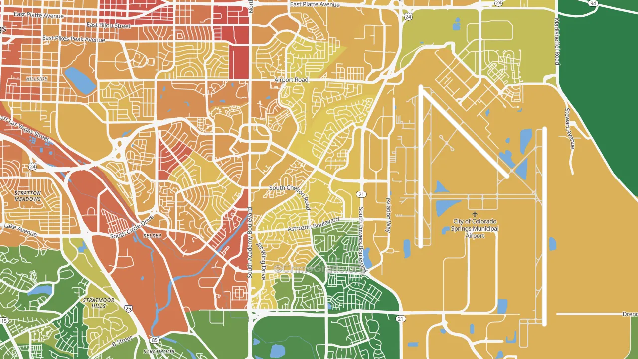 80916, CO Map of Vehicle Theft Rates