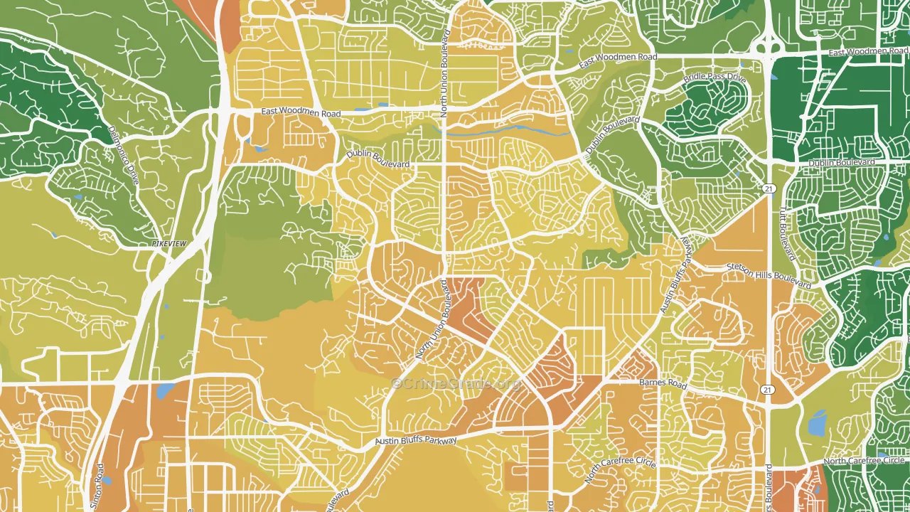 80918, CO Map of Vehicle Theft Rates