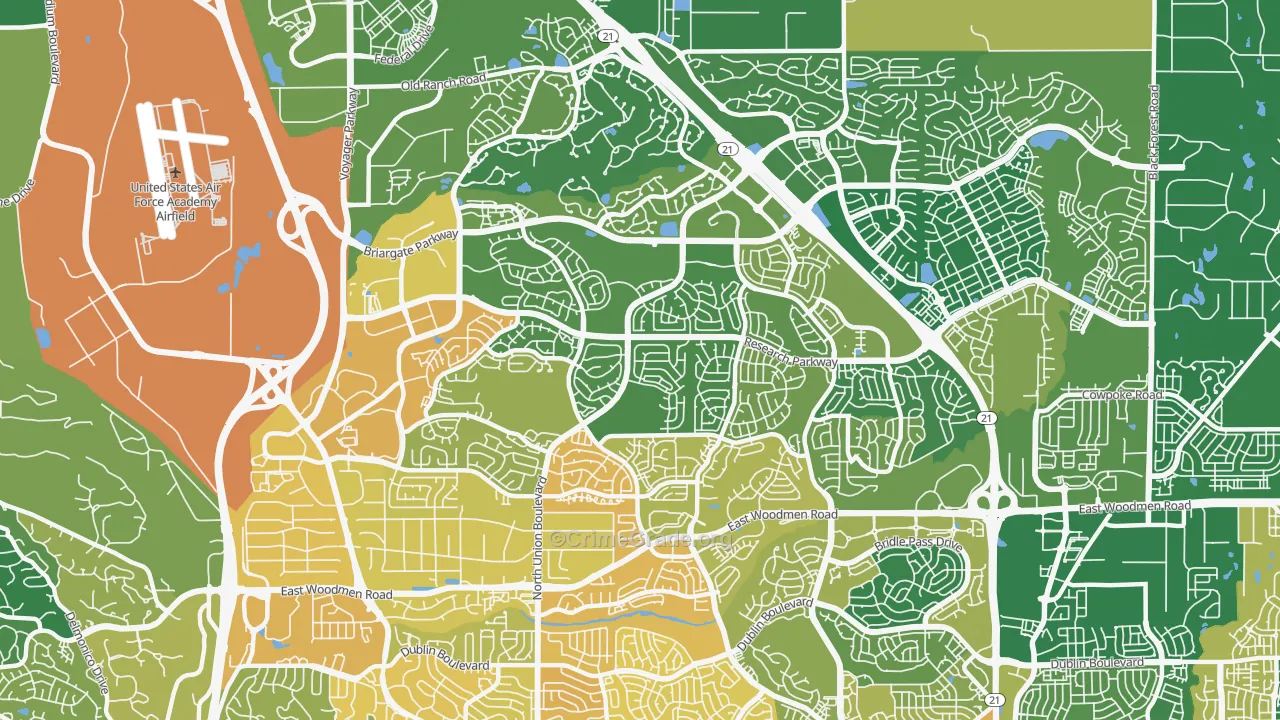 80920, CO Map of Vehicle Theft Rates