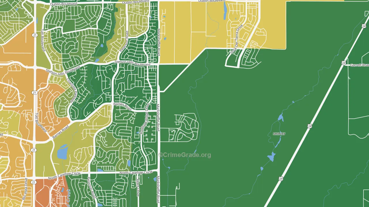 80938, CO Map of Vehicle Theft Rates