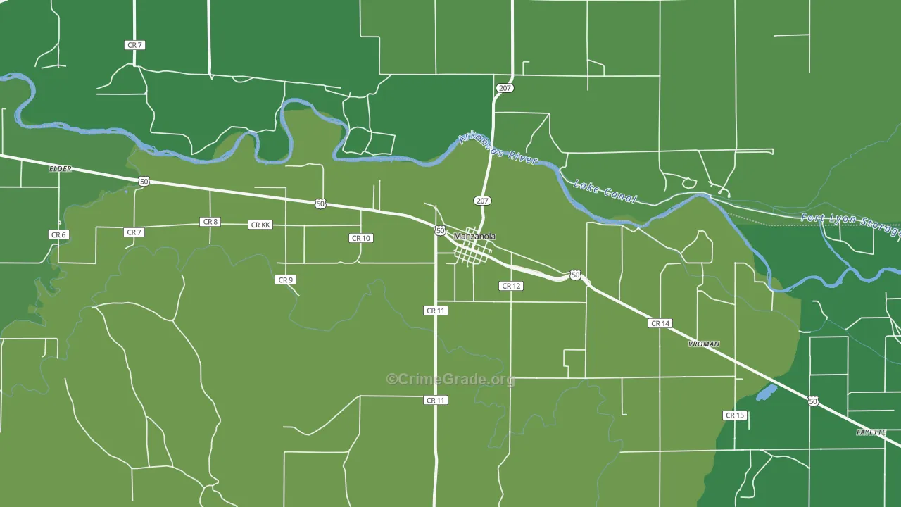 81058, CO Map of Vehicle Theft Rates