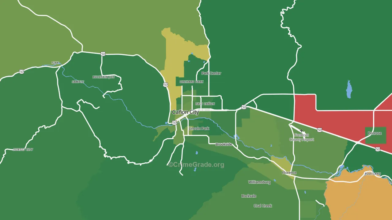 81212, CO Map of Vehicle Theft Rates