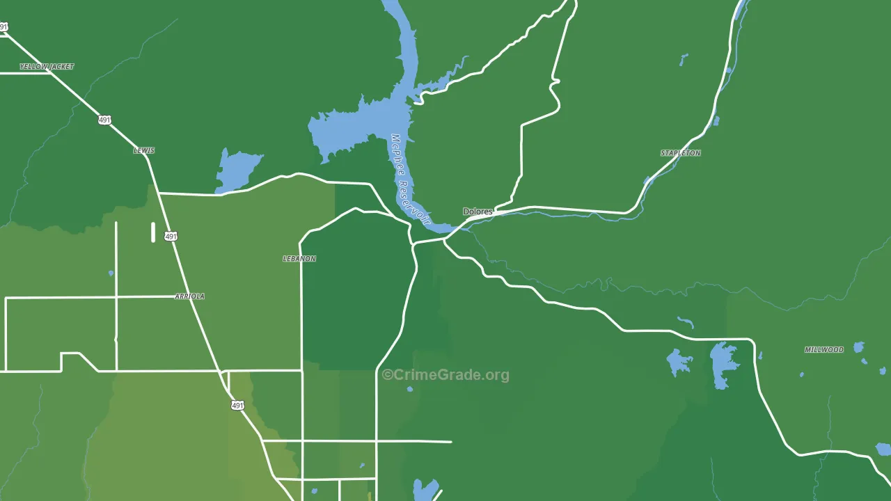 81323, CO Map of Vehicle Theft Rates