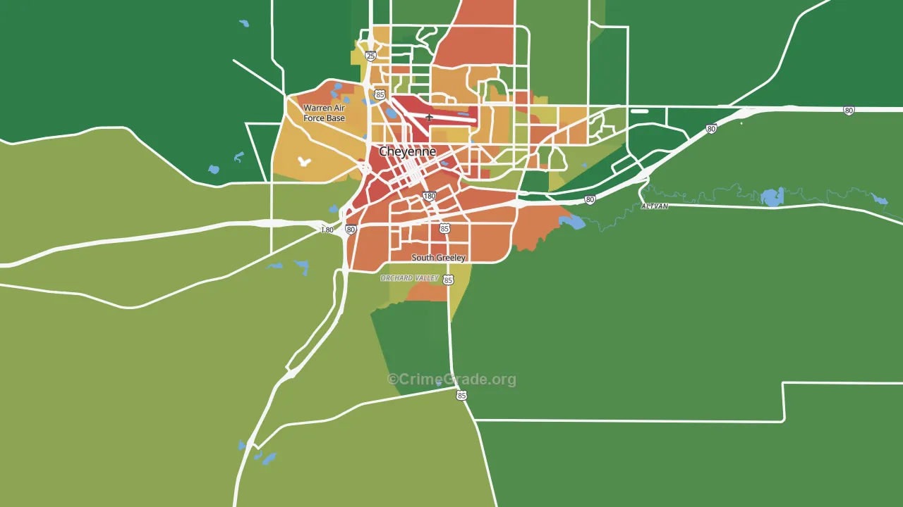 82007, WY Map of Vehicle Theft Rates