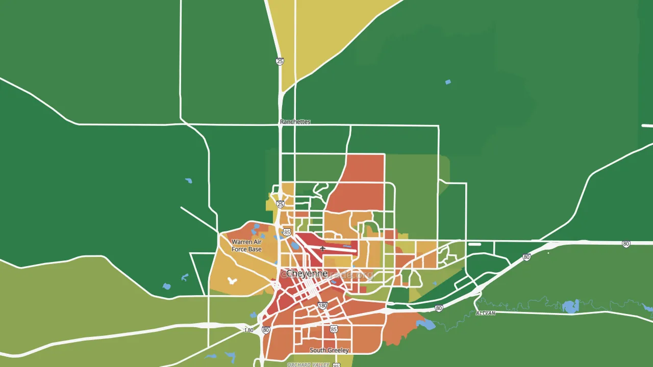 82009, WY Map of Vehicle Theft Rates