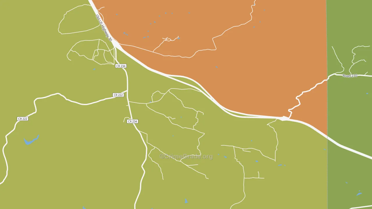 82052, WY Map of Vehicle Theft Rates