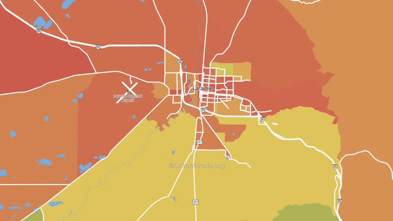 82070, WY Map of Vehicle Theft Rates