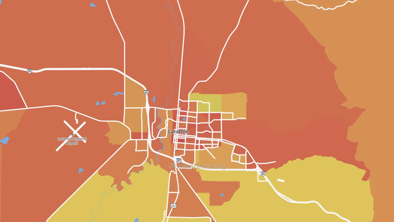 82072, WY Map of Vehicle Theft Rates