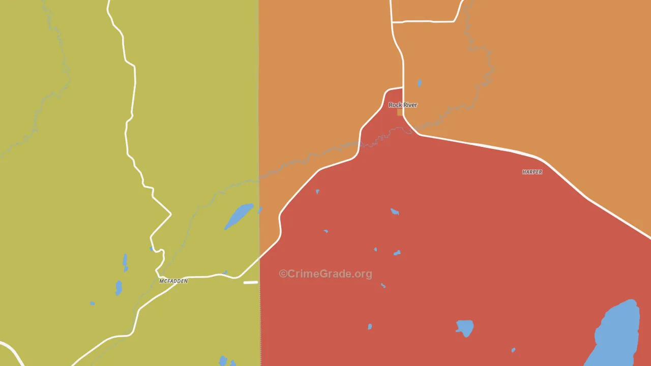 82083, WY Map of Vehicle Theft Rates