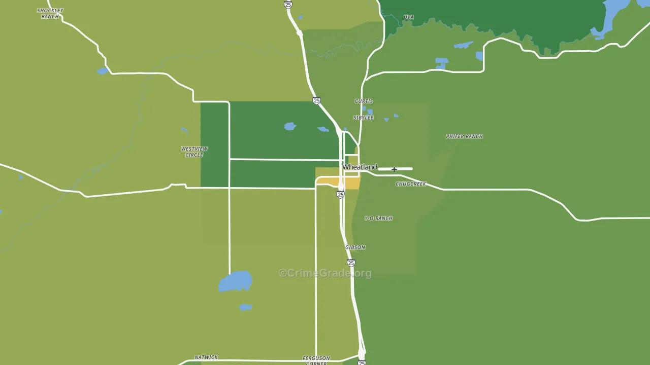 82201, WY Map of Vehicle Theft Rates