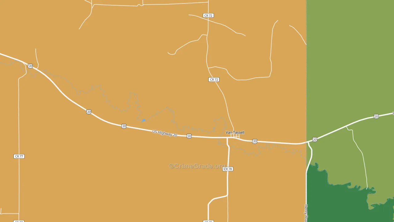 82242, WY Map of Vehicle Theft Rates