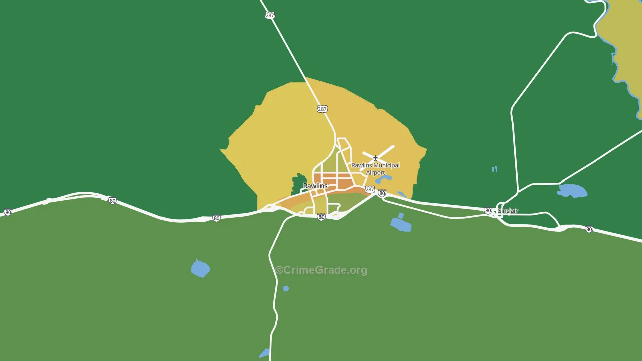 82301, WY Map of Vehicle Theft Rates
