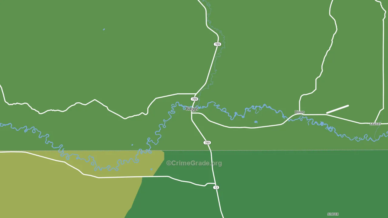 82321, WY Map of Vehicle Theft Rates