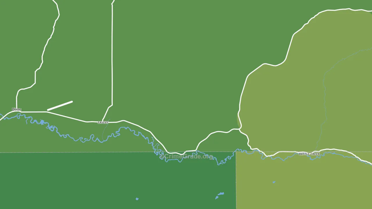 82332, WY Map of Vehicle Theft Rates
