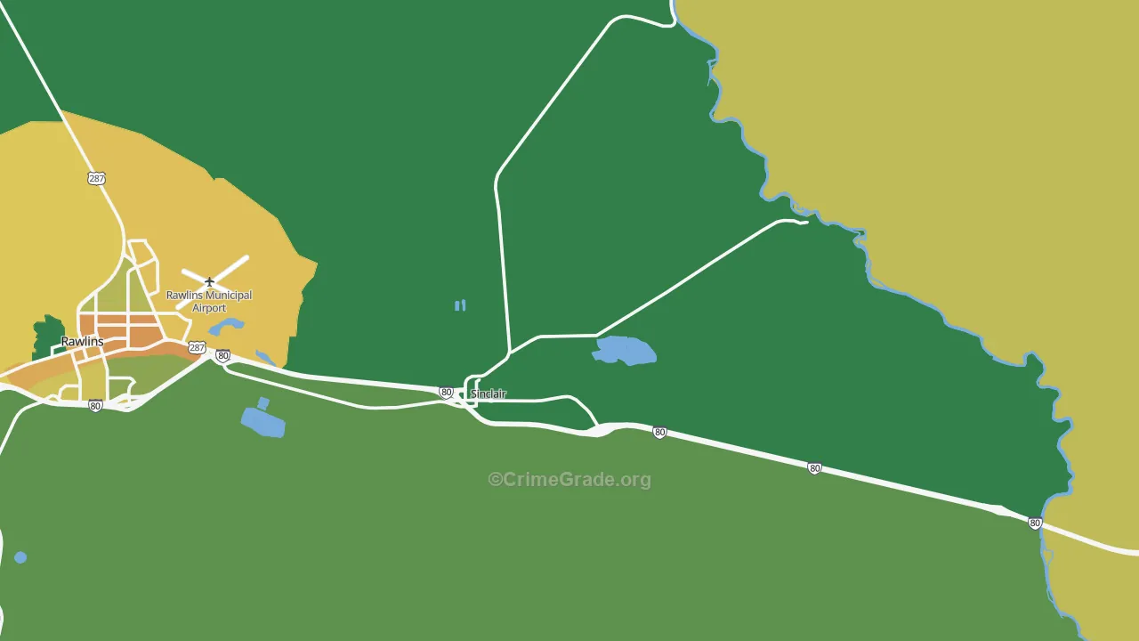 82334, WY Map of Vehicle Theft Rates