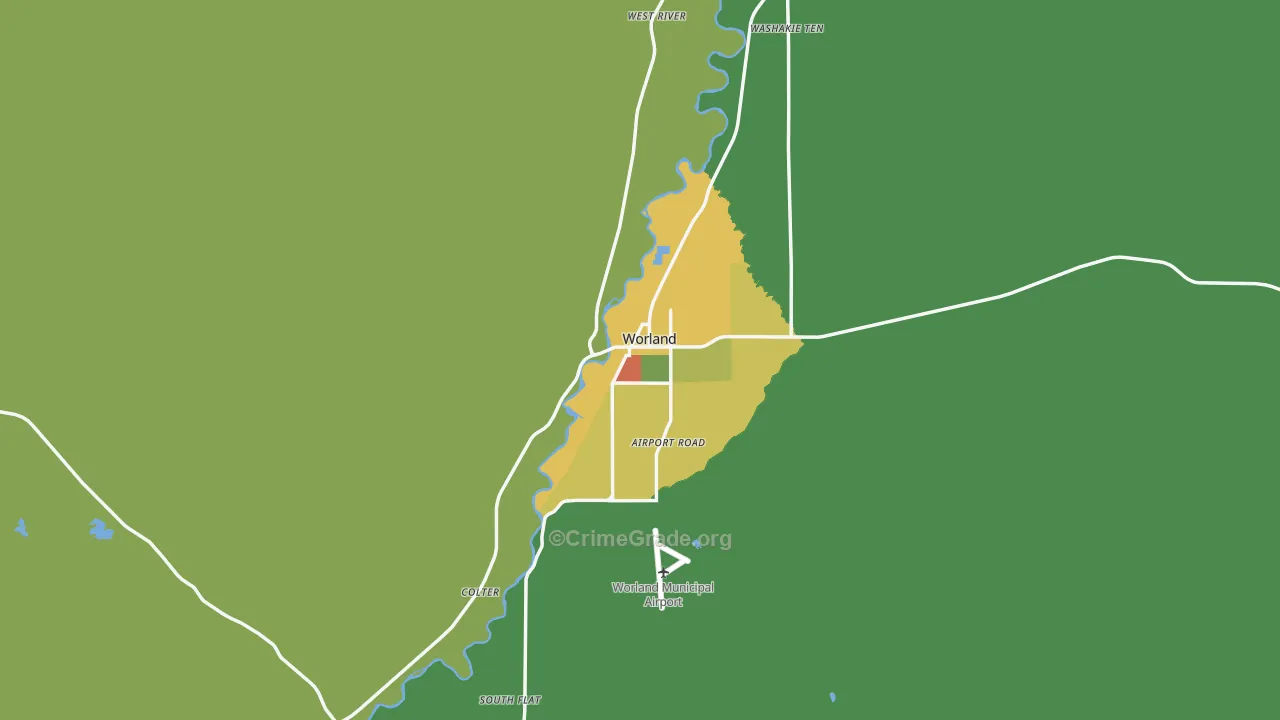 82401, WY Map of Vehicle Theft Rates