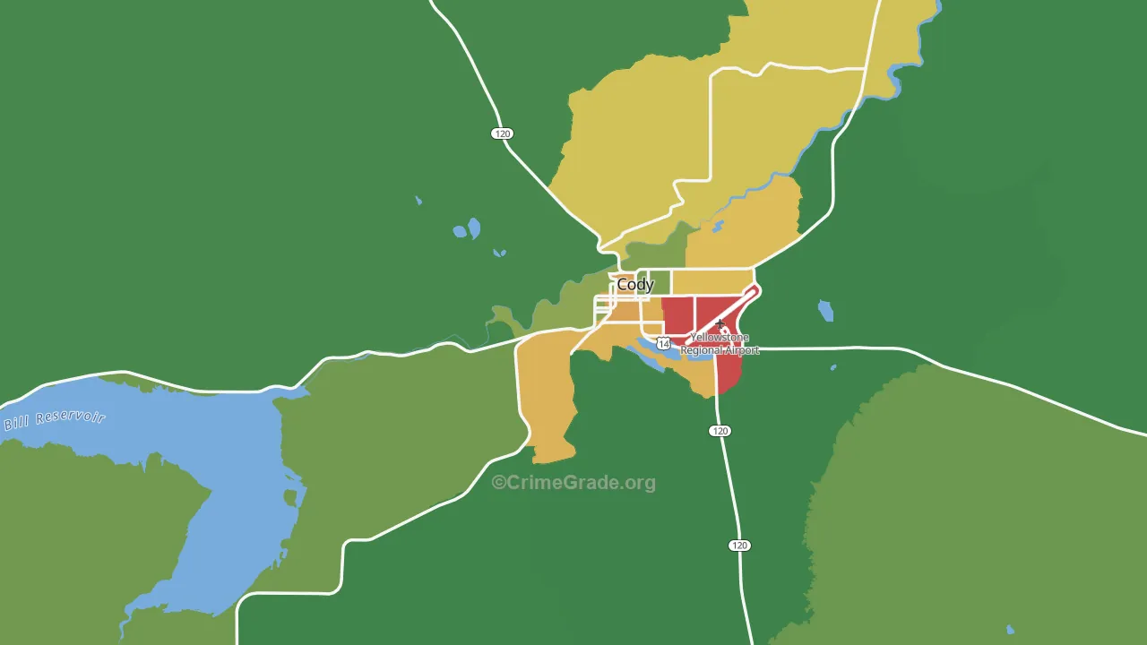 82414, WY Map of Vehicle Theft Rates