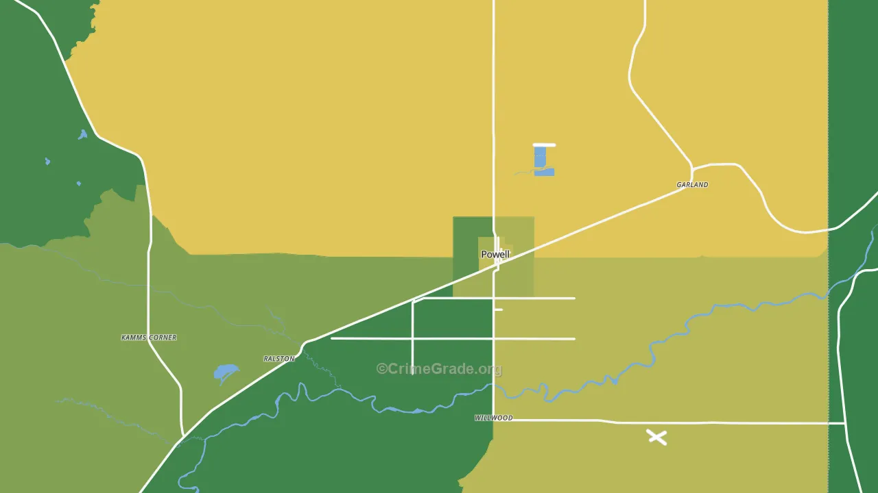 82435, WY Map of Vehicle Theft Rates