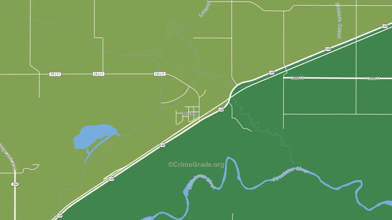 82440, WY Map of Vehicle Theft Rates