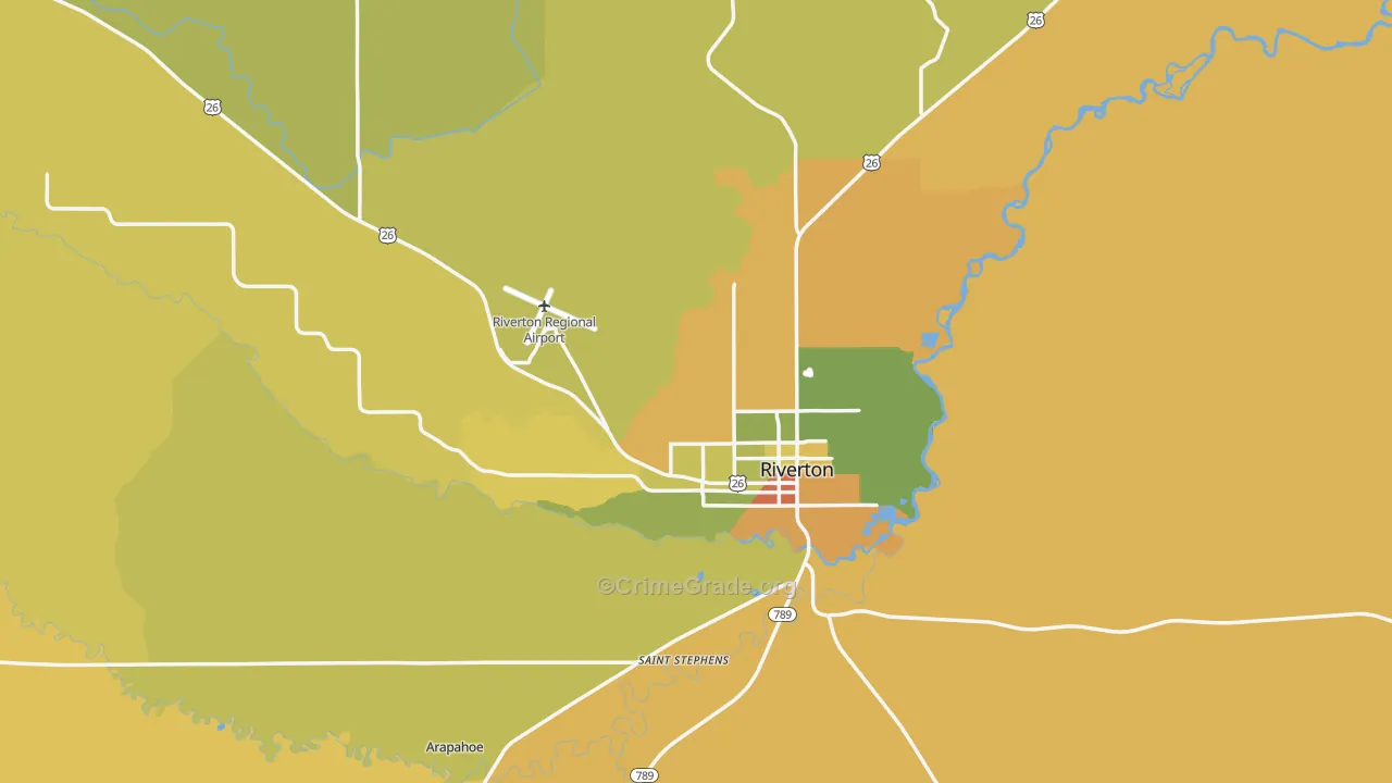 82501, WY Map of Vehicle Theft Rates