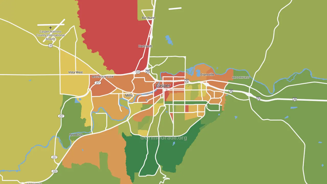 82601, WY Map of Vehicle Theft Rates