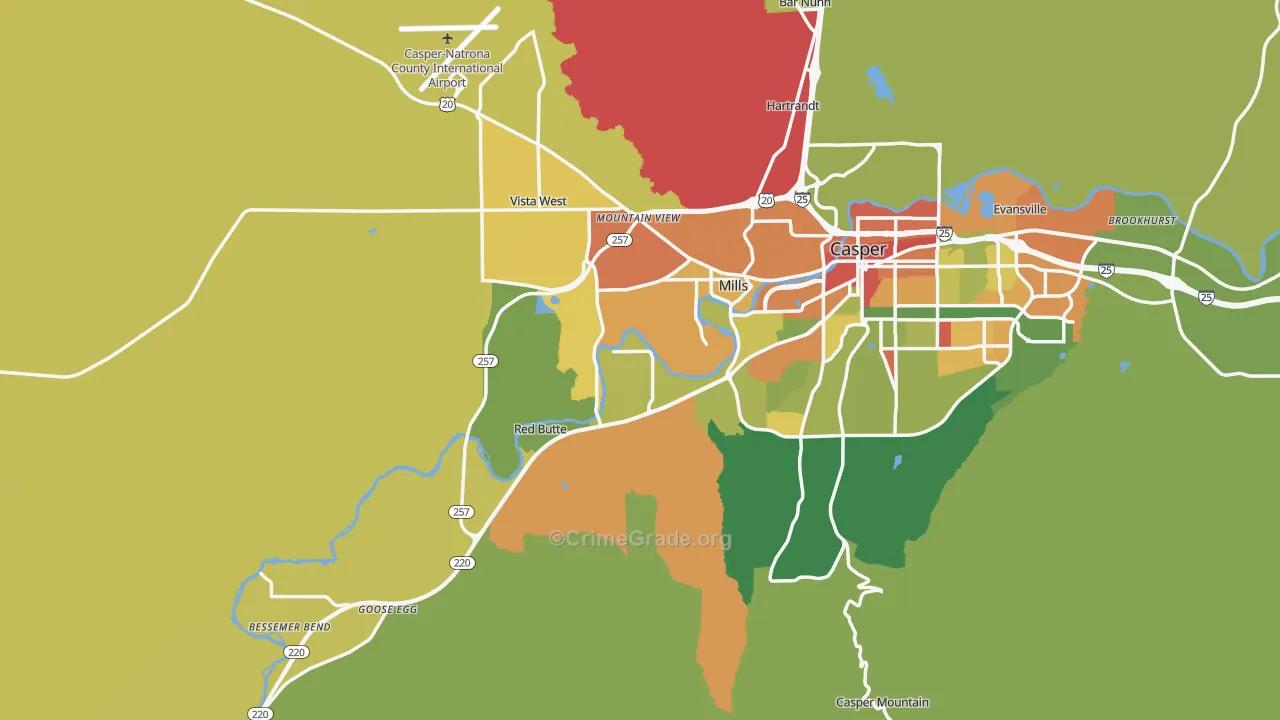 82604, WY Map of Vehicle Theft Rates