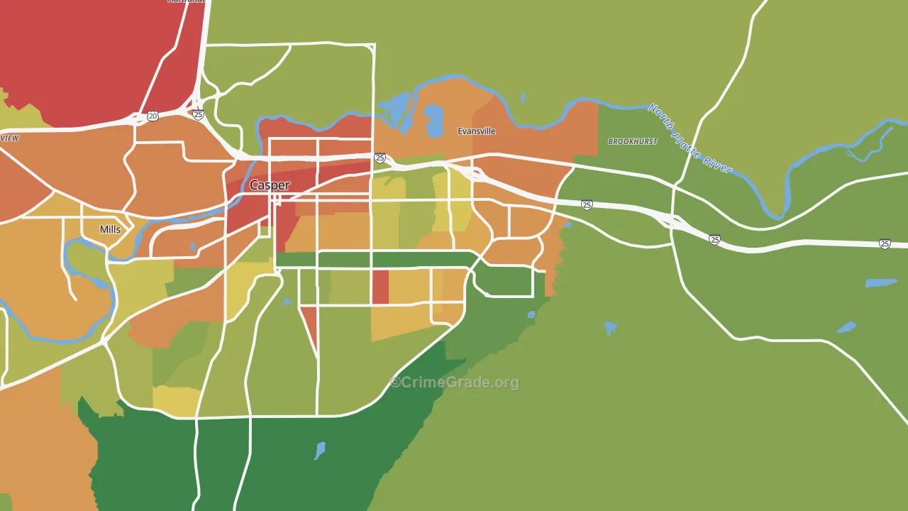 82609, WY Map of Vehicle Theft Rates