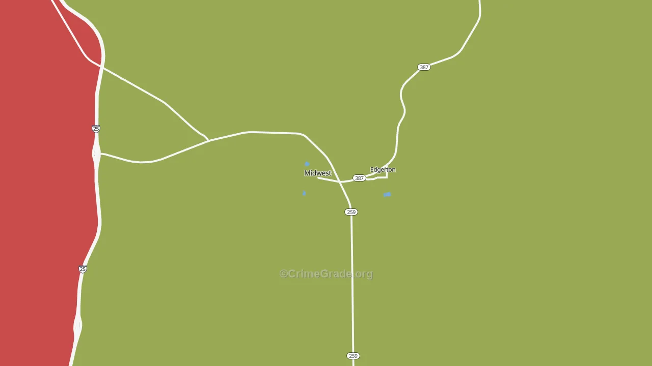 82643, WY Map of Vehicle Theft Rates