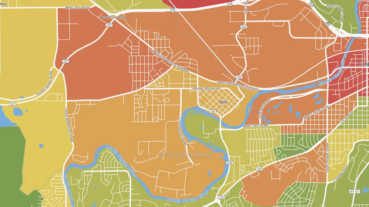82644, WY Map of Vehicle Theft Rates