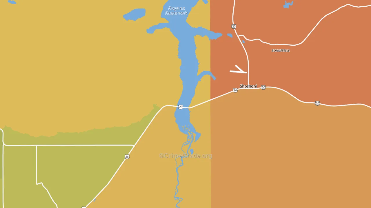 82649, WY Map of Vehicle Theft Rates