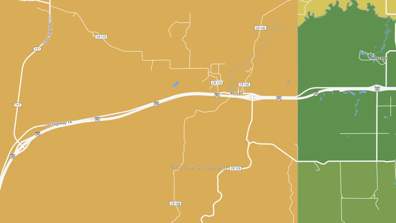 82712, WY Map of Vehicle Theft Rates