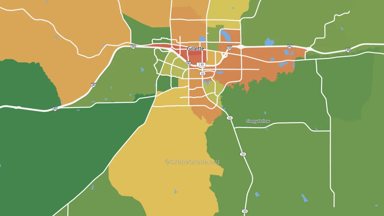 82718, WY Map of Vehicle Theft Rates