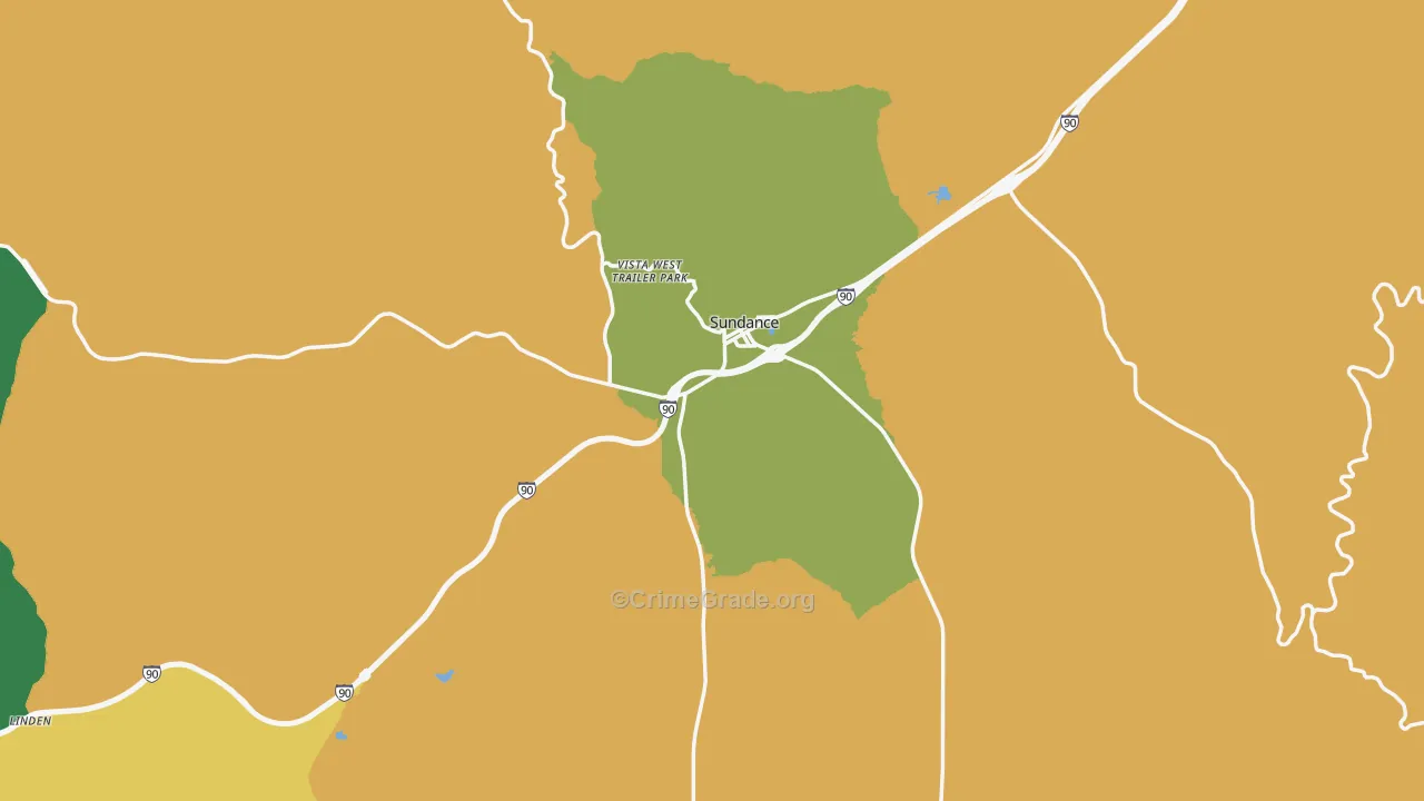 82729, WY Map of Vehicle Theft Rates