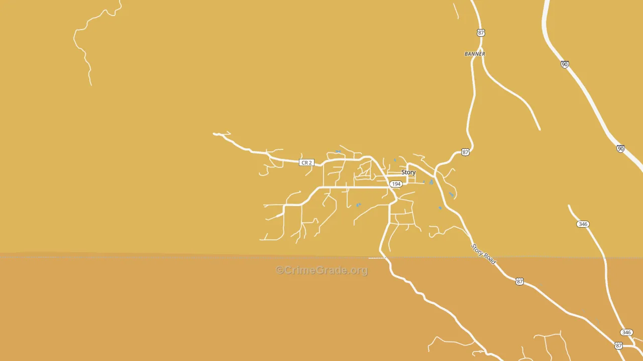 82842, WY Map of Vehicle Theft Rates
