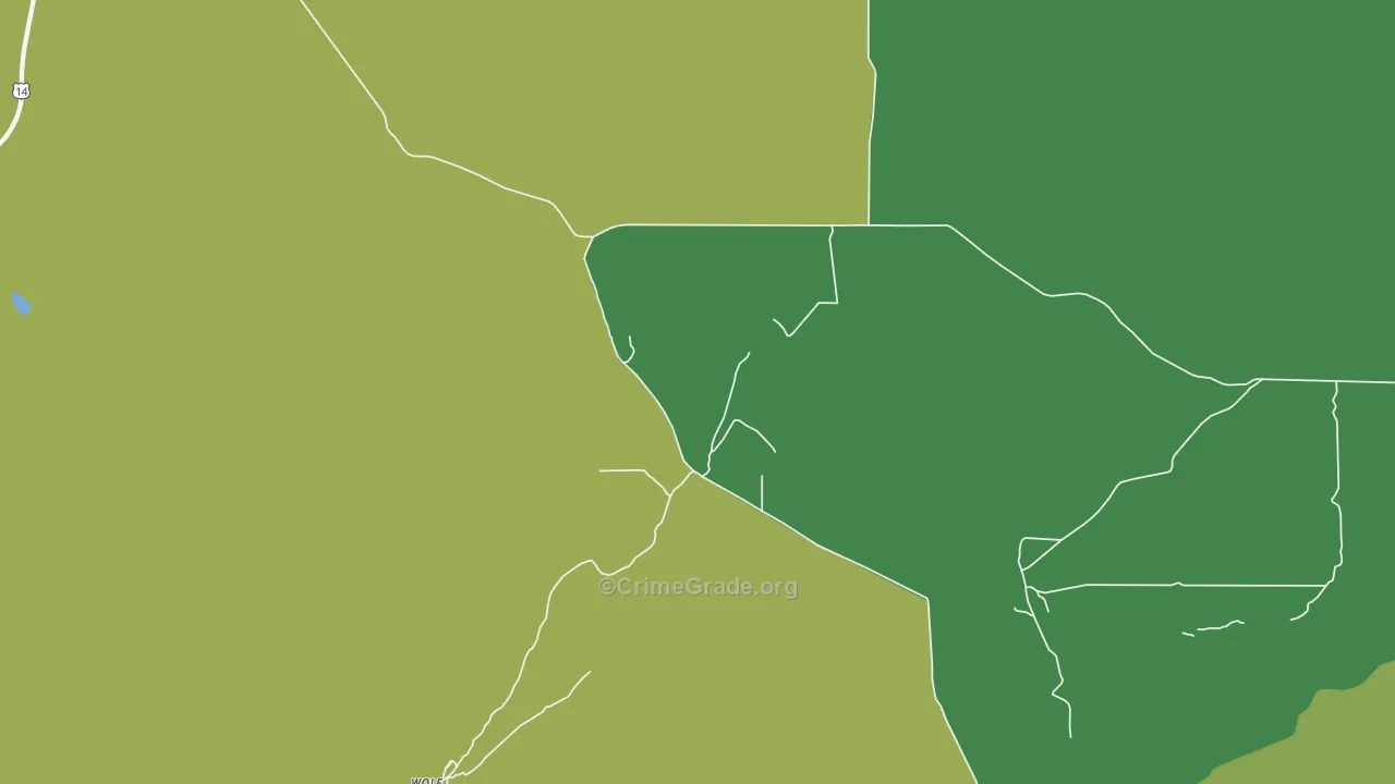 82844, WY Map of Vehicle Theft Rates