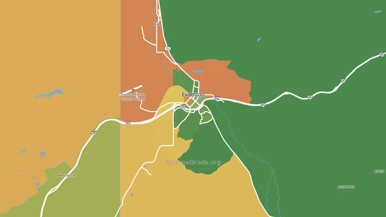 82930, WY Map of Vehicle Theft Rates