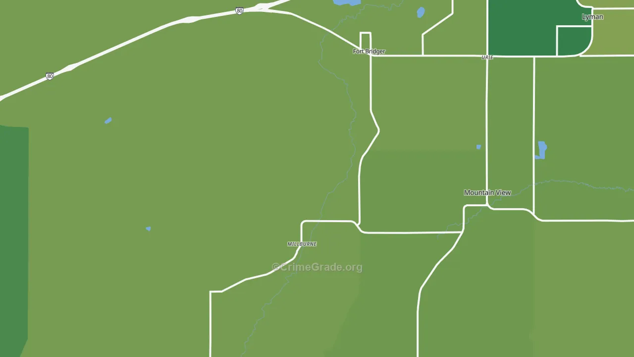 82933, WY Map of Vehicle Theft Rates