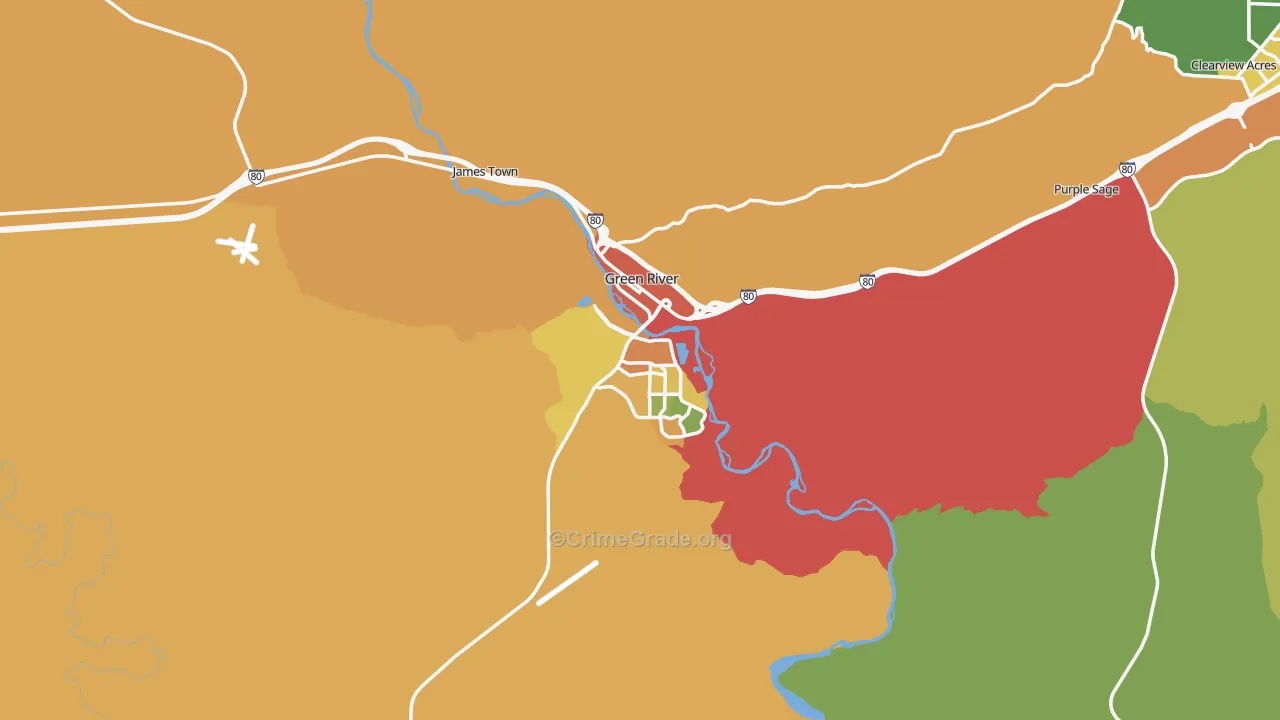 82935, WY Map of Vehicle Theft Rates