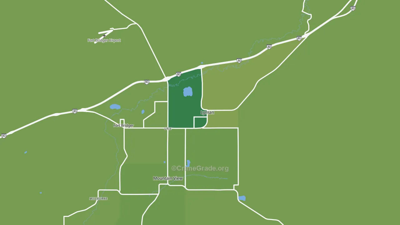 82937, WY Map of Vehicle Theft Rates
