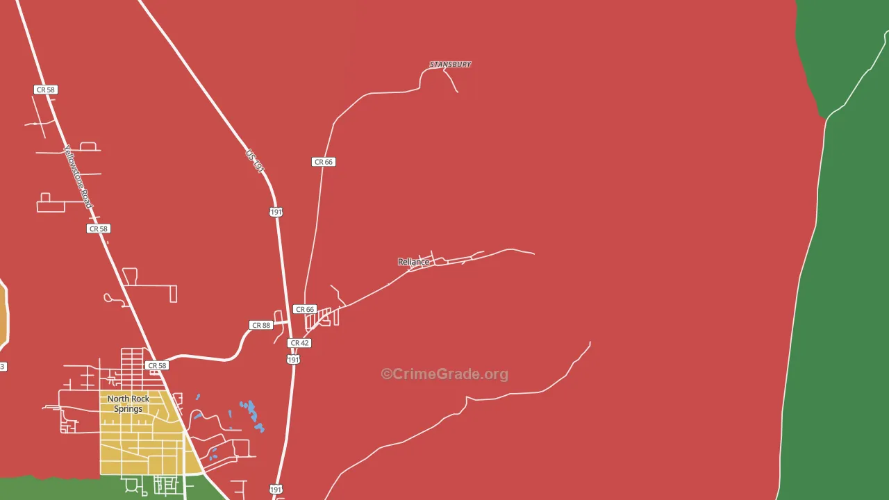 82943, WY Map of Vehicle Theft Rates