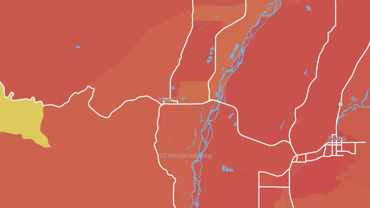 83014, WY Map of Vehicle Theft Rates