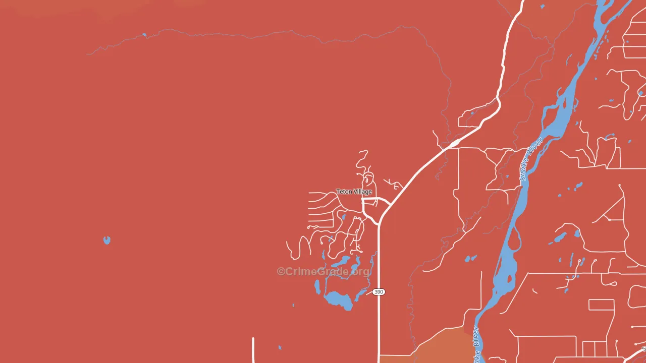 83025, WY Map of Vehicle Theft Rates