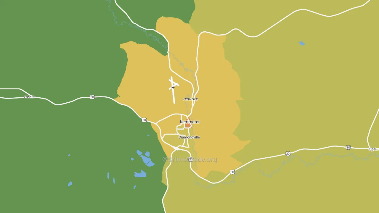 83101, WY Map of Vehicle Theft Rates