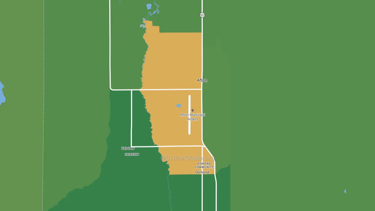 83110, WY Map of Vehicle Theft Rates