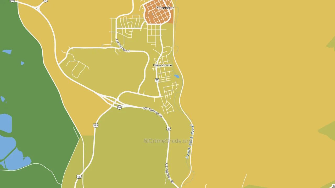83116, WY Map of Vehicle Theft Rates