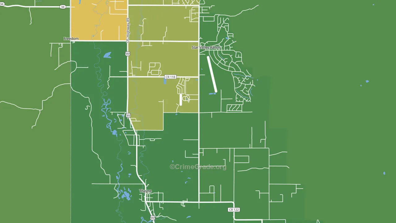 83127, WY Map of Vehicle Theft Rates