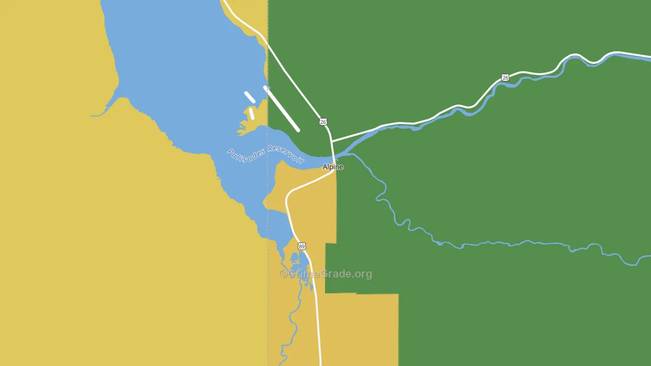 83128, WY Map of Vehicle Theft Rates